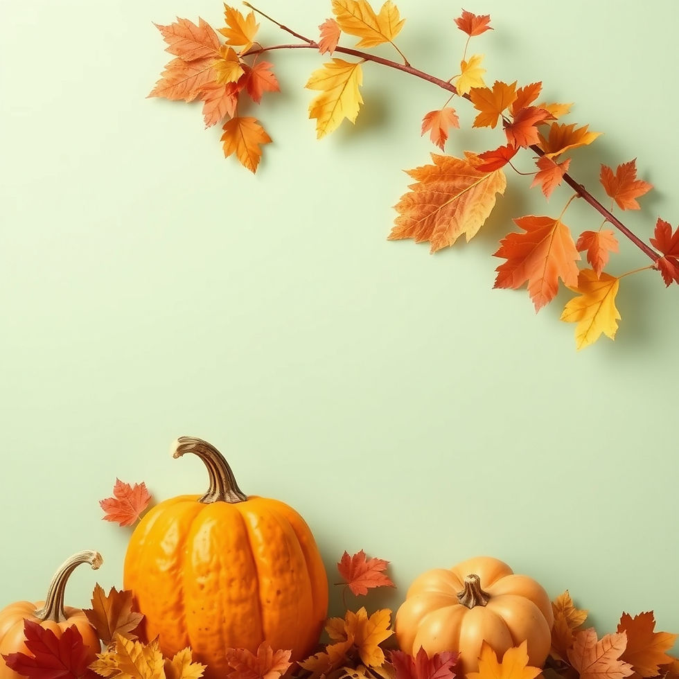 September color scheme background with leaves and pumpkins .jpg