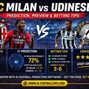 AC Milan vs Udinese prediction, betting tips & correct score (2-0). Discover AI-powered football predictions and winning strategies for Serie A matches.