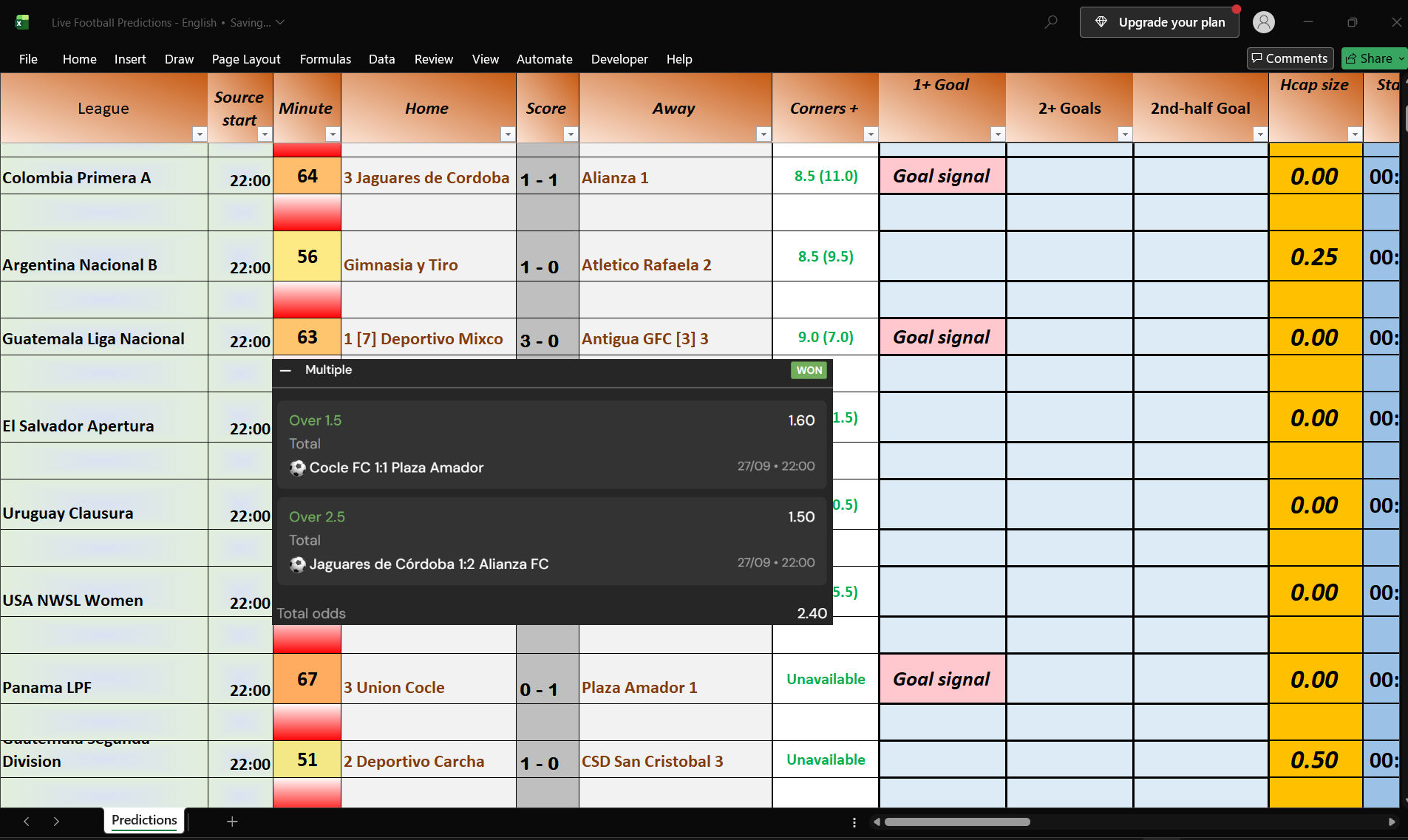 live combo goals for football matches