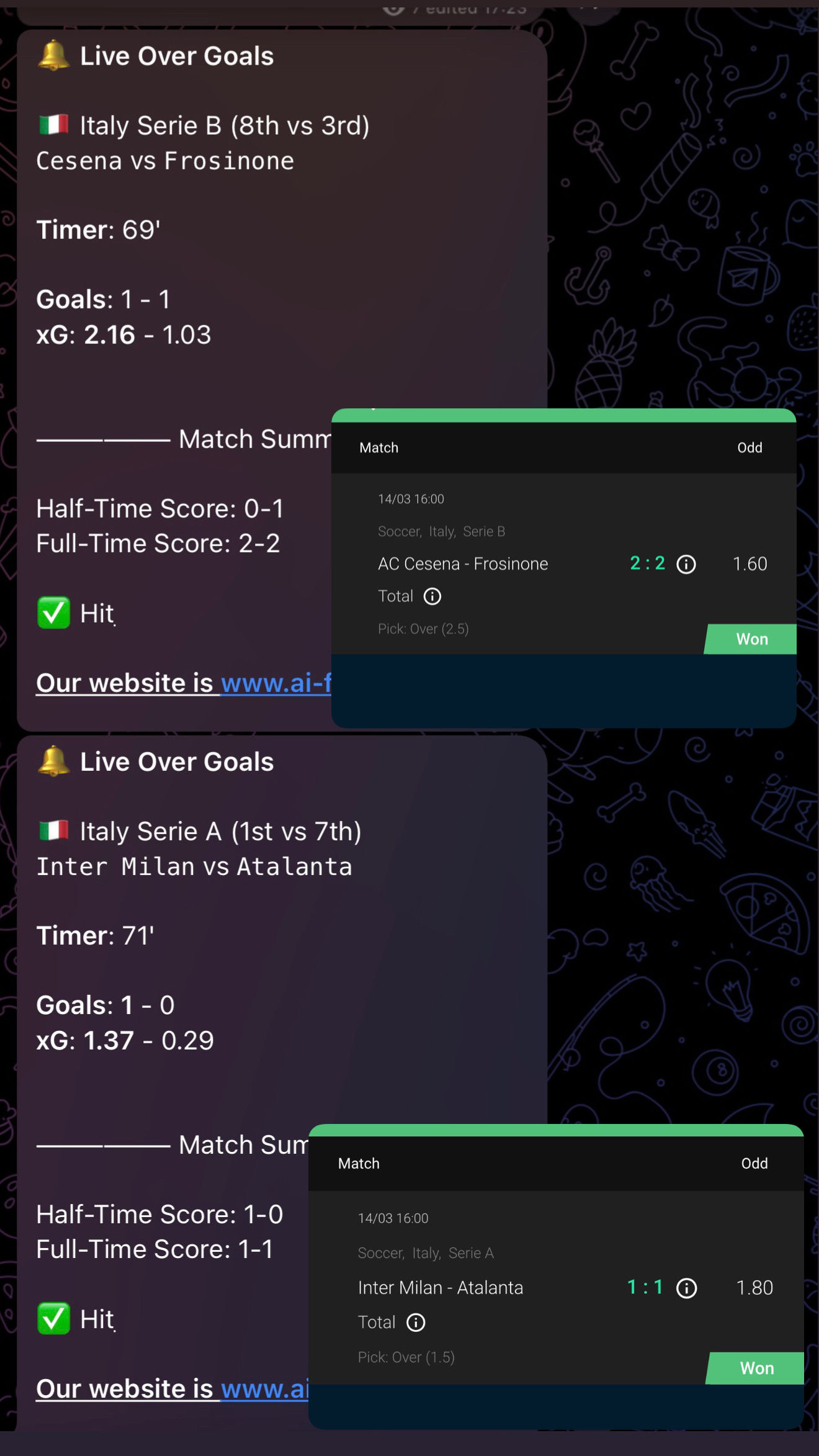 LIVE ai football tips from telegram