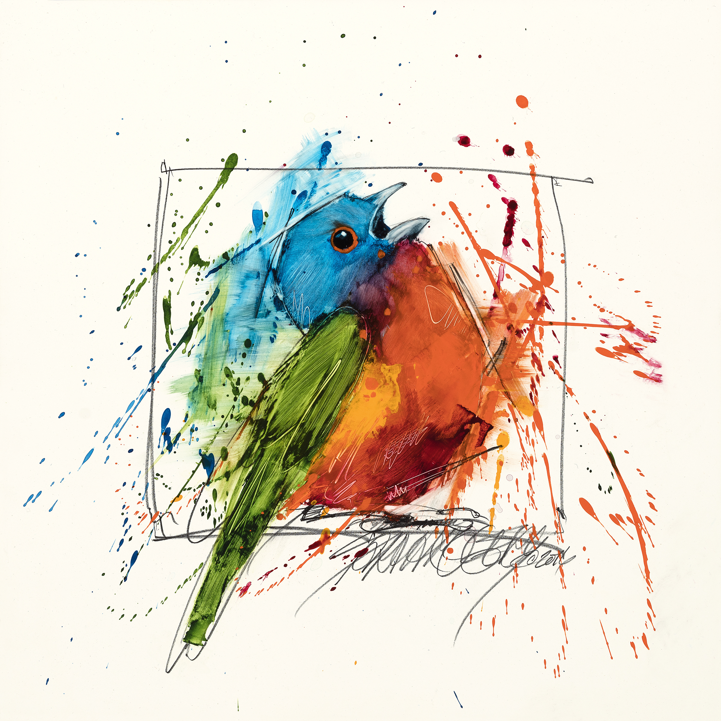Exploding Painted Bunting