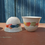 Thumbnail: Tasse à thé en porcelaine blanche au décor aux engobes multicolores. Céramique artisanale. Fait main. Made in France