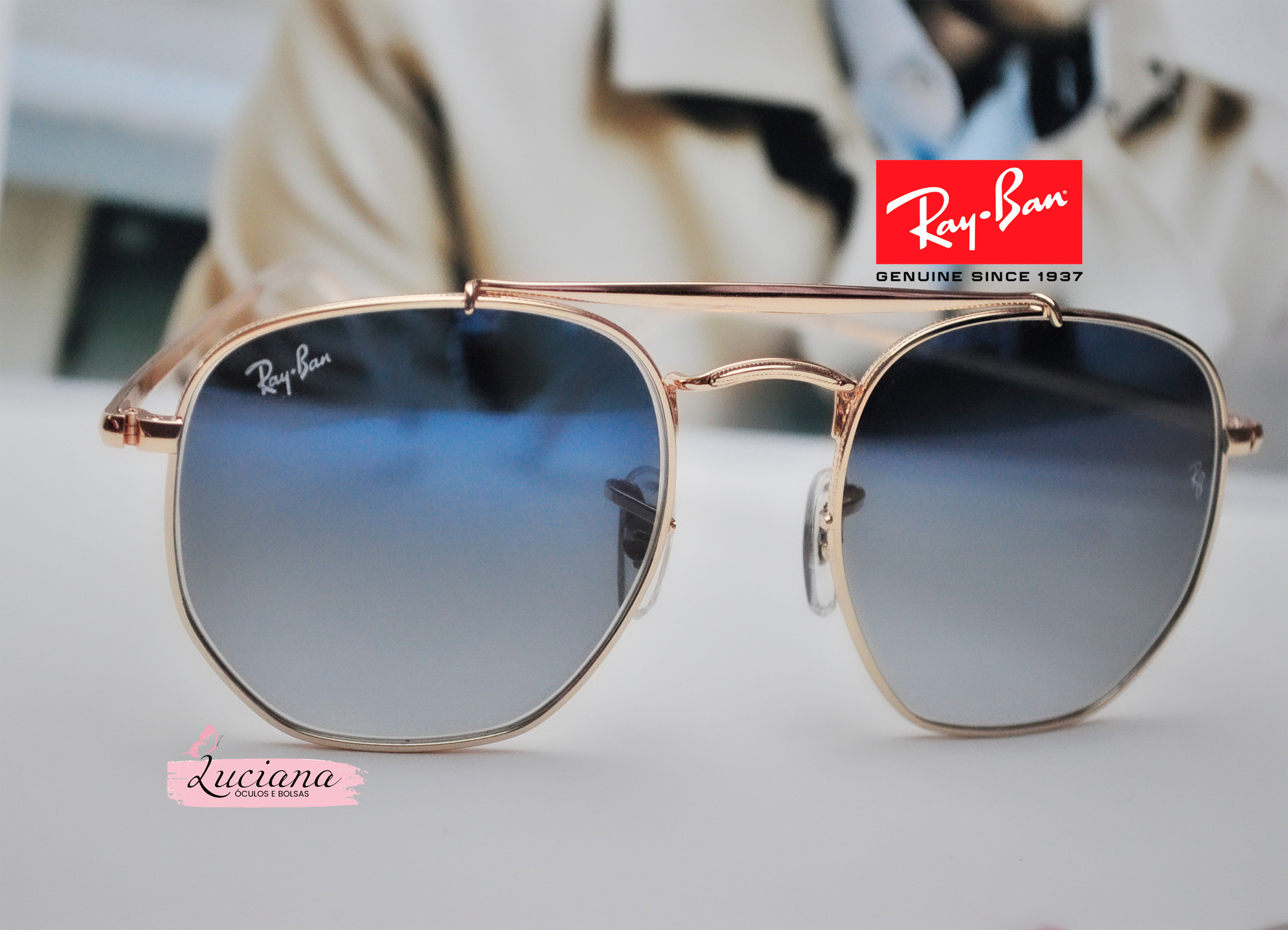 Óculos De Sol Ray Ban - Com Armação Redonda Retrô Européia