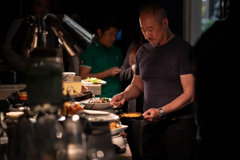 Guest grabbing food