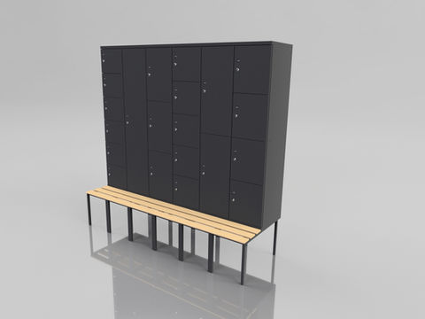 Bench seat option with Nest lockers.