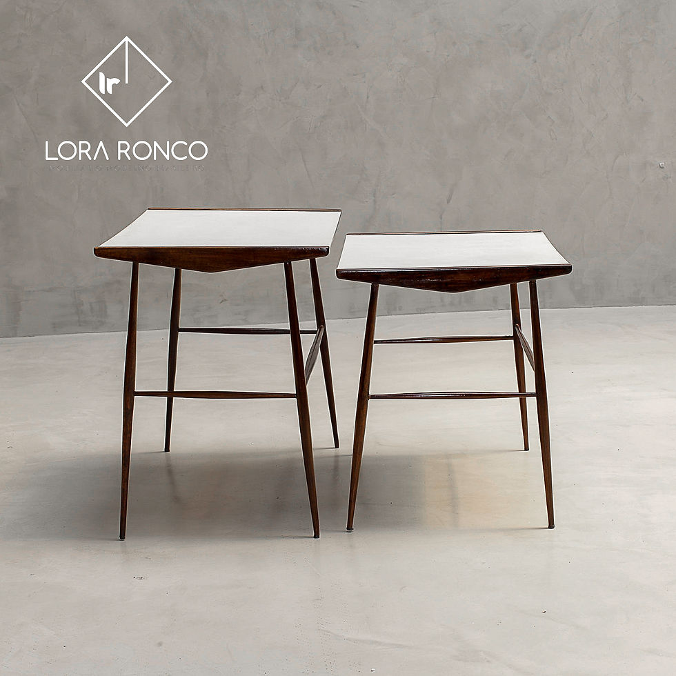 Thumbnail: CARLO HAUNER & MARTIN EISLER - Handmade Furniture - 1950 - 2 nesting tables