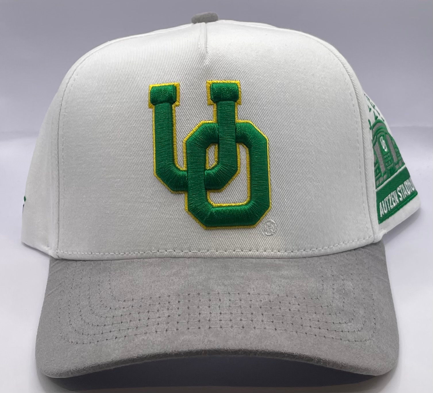 Oregon Ducks Cream-Charcoal Suede Stadium Side Patch WG A-Frame