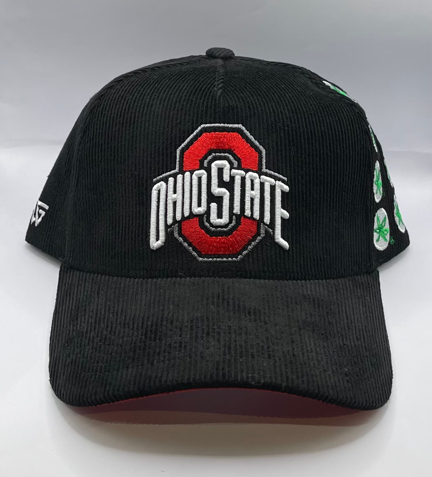 Ohio State Blk Corduroy Buckeye Stickers Patch AFrame