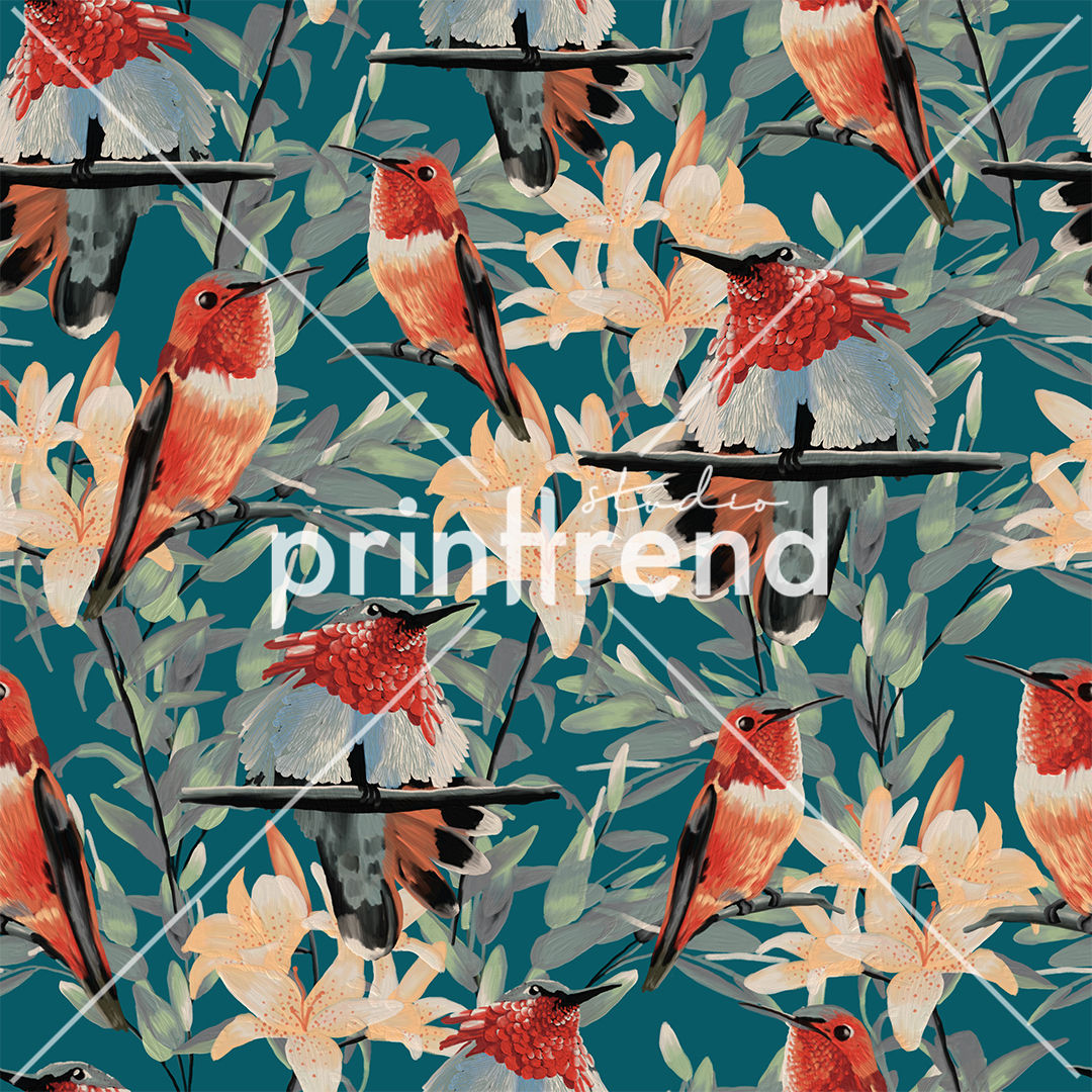 Birds with lilies - Exclusive psd