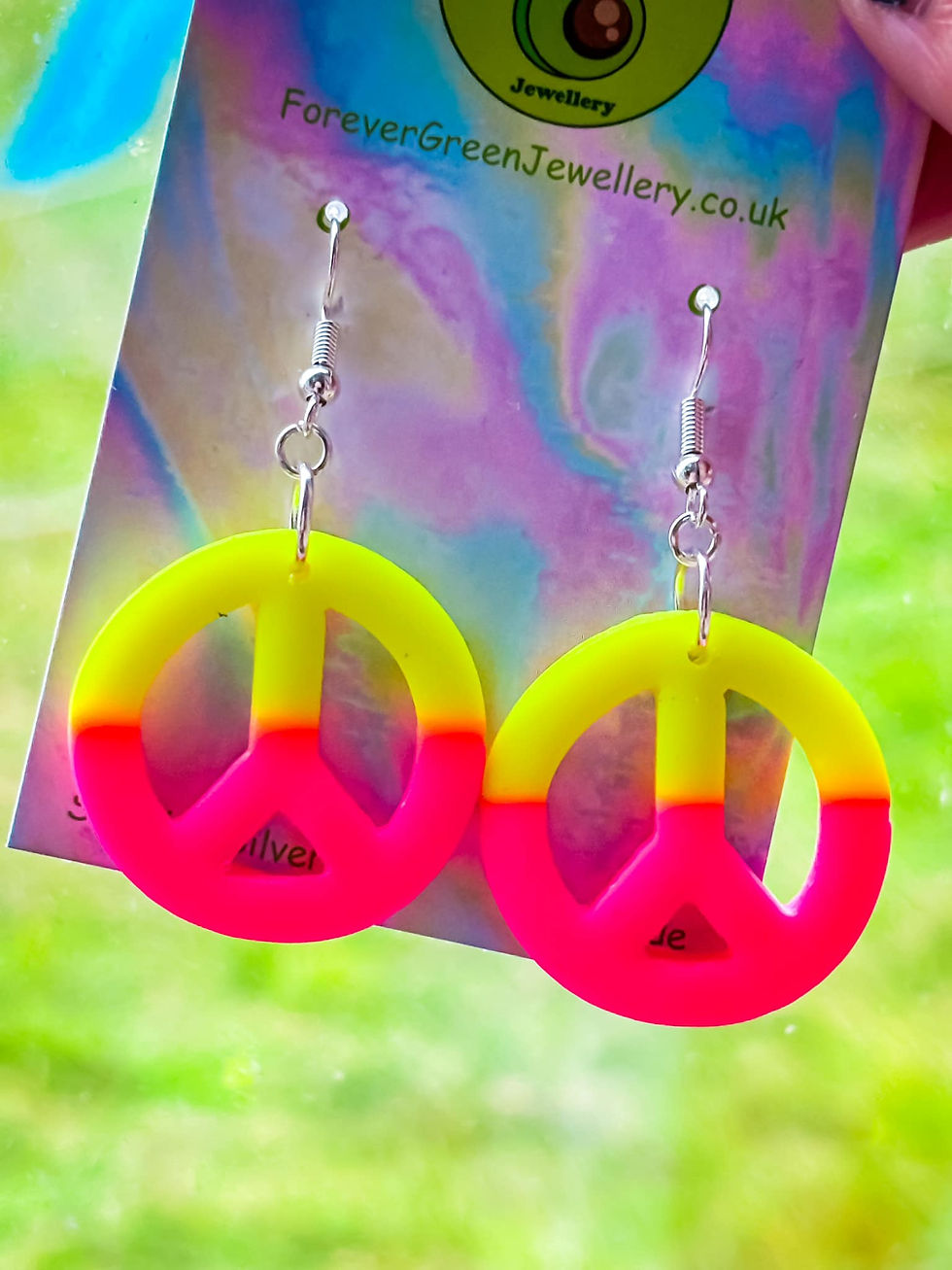 Thumbnail: Ombre Peace Sign Earrings