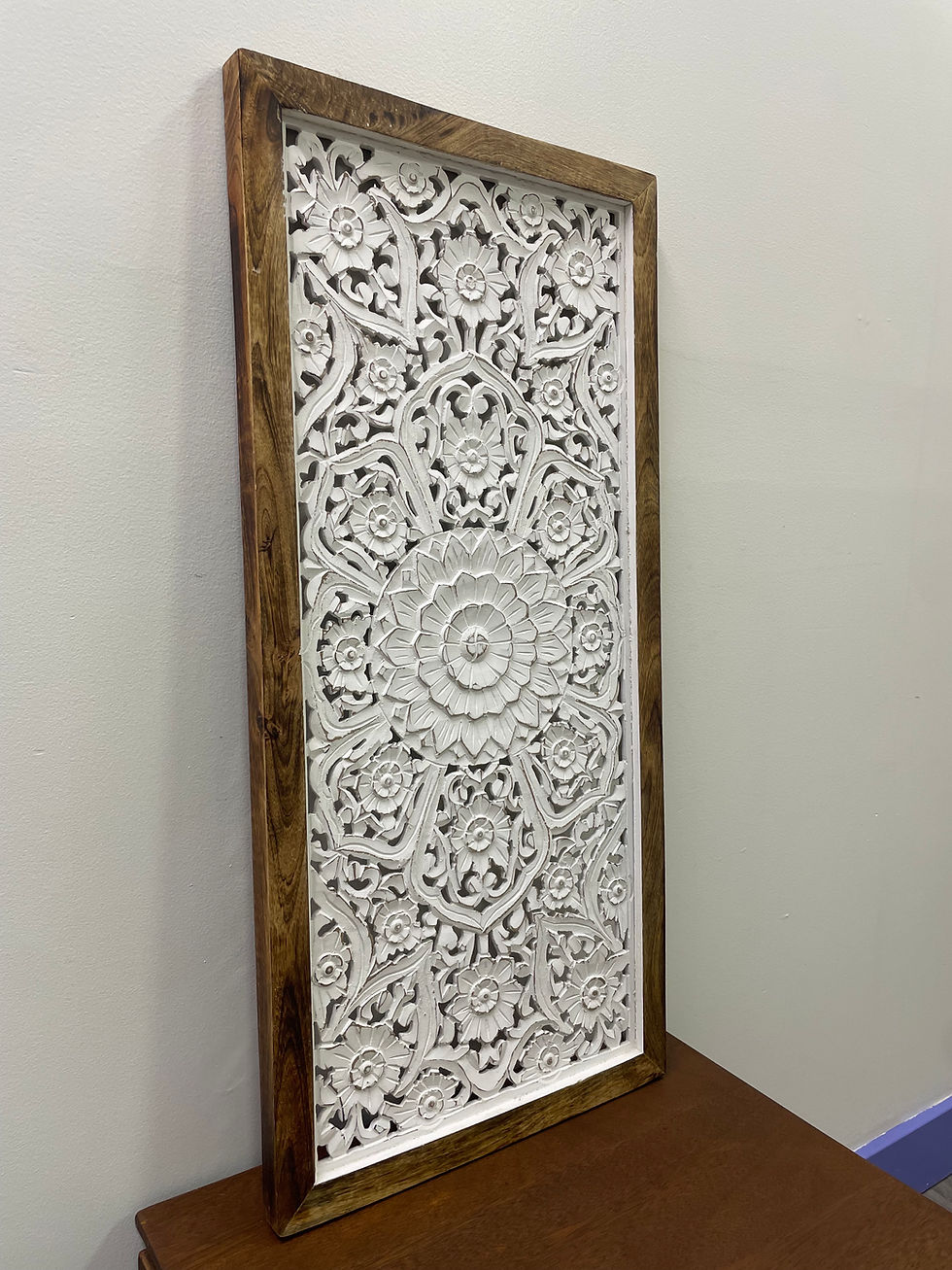 Thumbnail: Mango Wood Framed Floral Wall Panel