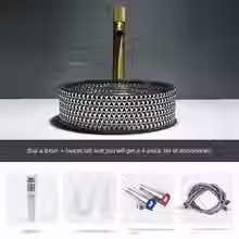 Thumbnail: Modern Bathroom Sinks Tempered Glass Counter Basin Washing Sinks Light Luxury