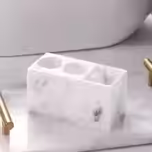 Thumbnail: 1pc Creative Marble Pattern Resin Multifunction Electric Toothbrush Rack