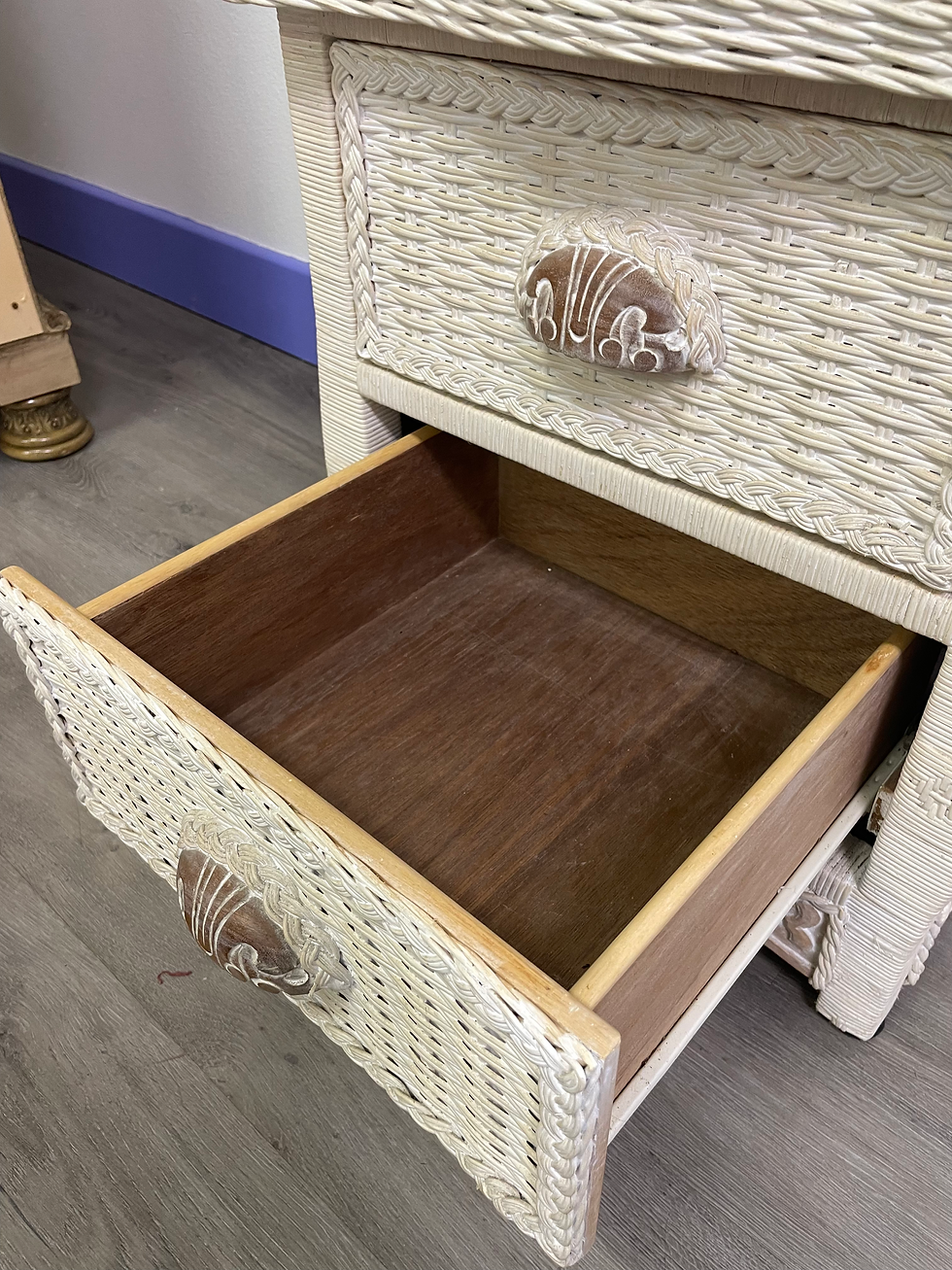 Thumbnail: Handmade Wicker and Rattan Small Chest/Side Table