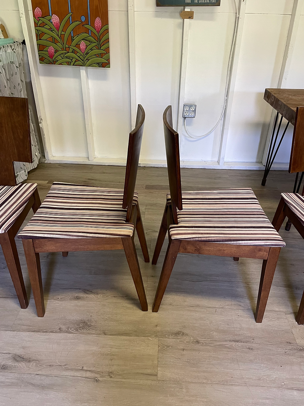 Thumbnail: Mid-Century Style Solid Wood Dining Chair Set