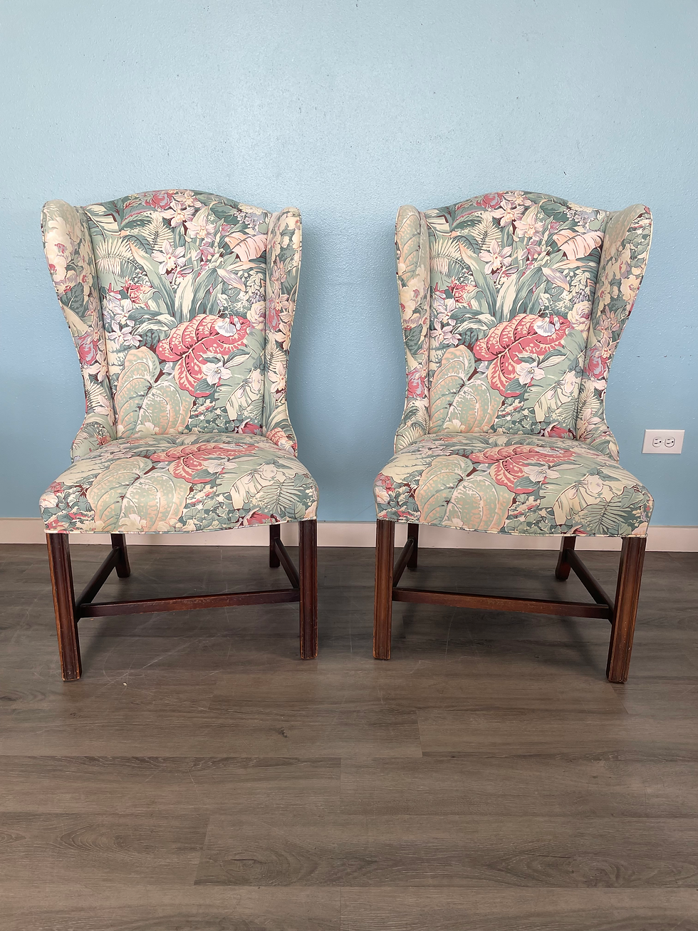 Thumbnail: Elegant Tropical Wingback Chair Set