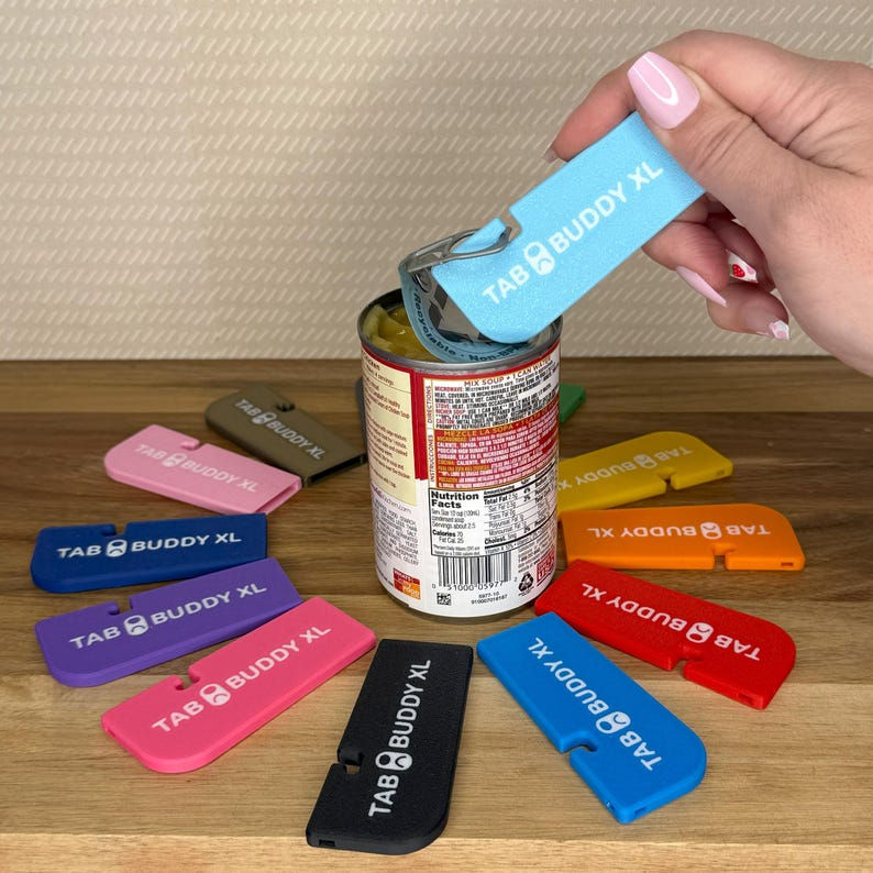 Thumbnail: Tab Buddy XL Colors- Food can tab opener help for long nails, sore hands
