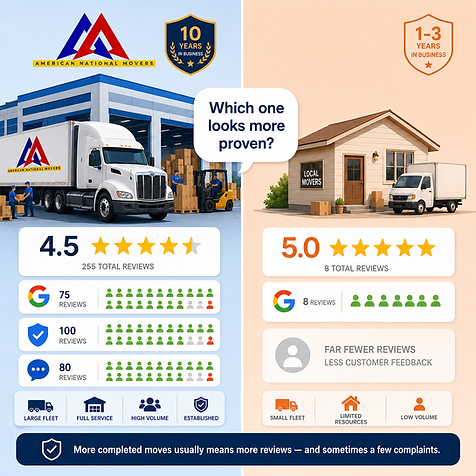 online review comparison photo moving services 
