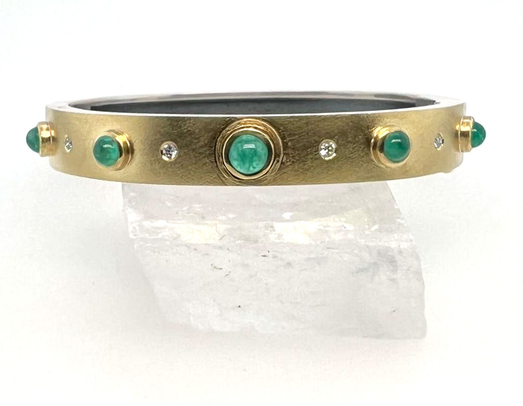 Rene Escobar - "Junia" 8MM Bracelet: Emeralds & Diamonds