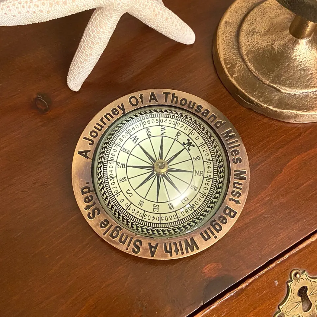 Brass Compass Paperweight