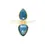 Thumbnail: Emily Amey - London Blue Topaz Double Stone Ring -14kt Gold & Sterling Silver