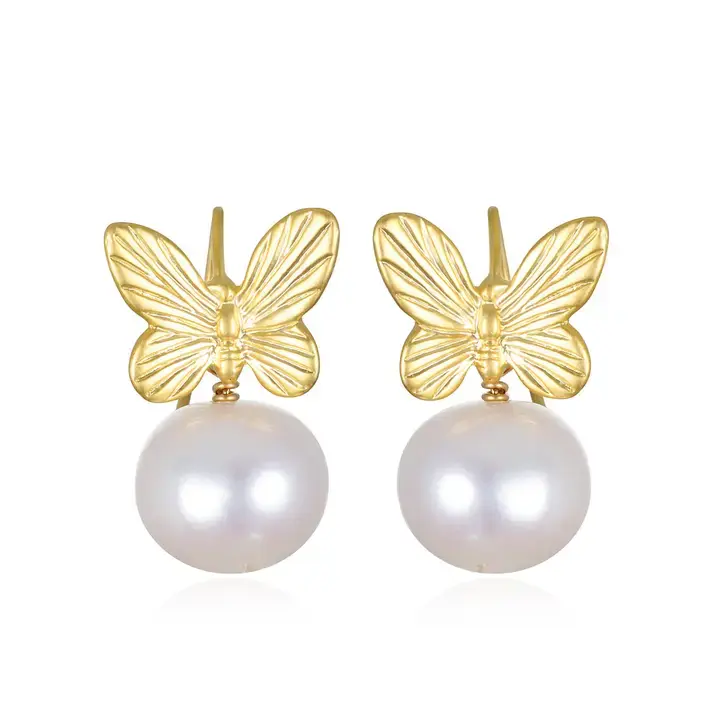 Amelia Rose - Baroque Pearl Butterfly Earrings