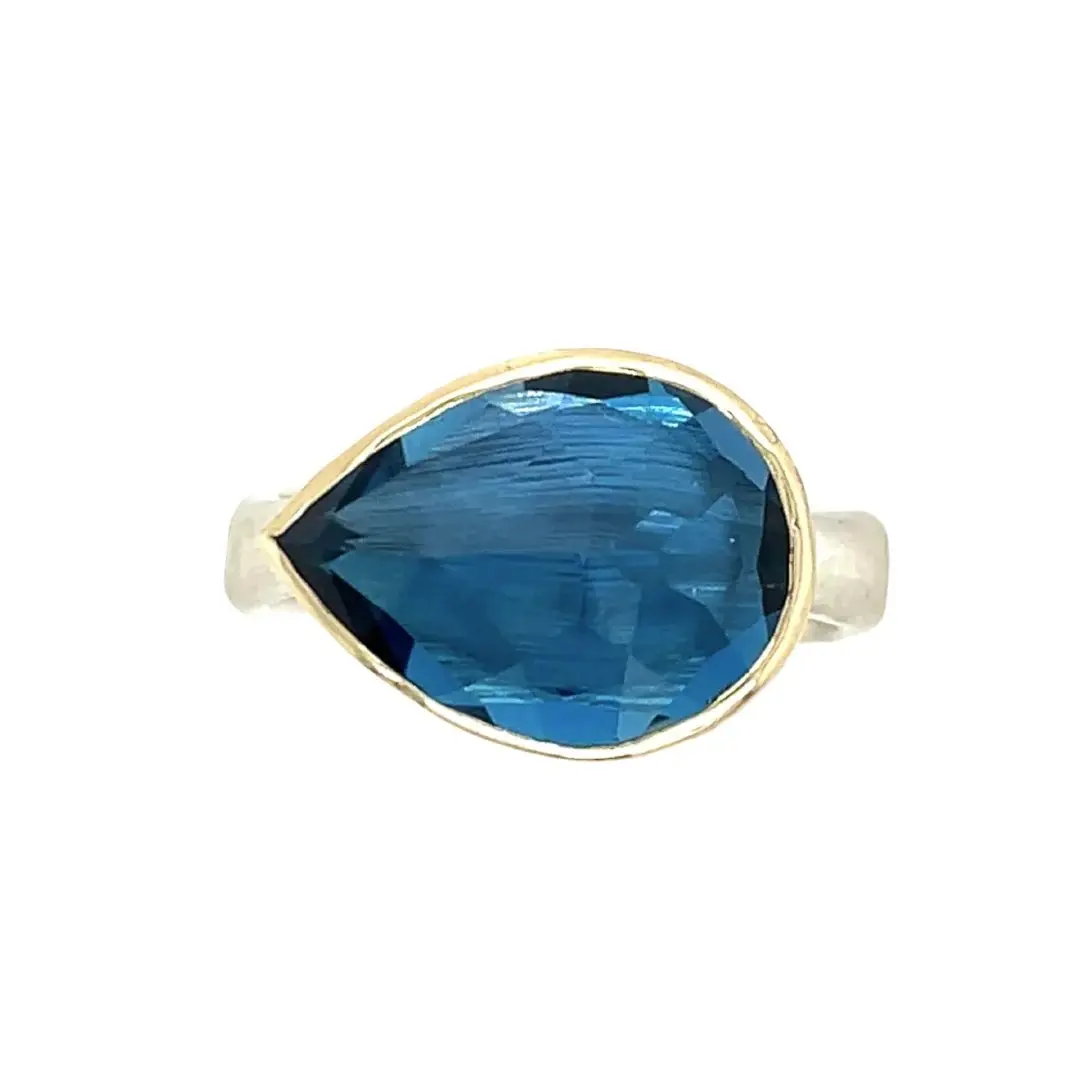 Emily Amey - London Blue Topaz Ring in 14kt Gold & Sterling Silver