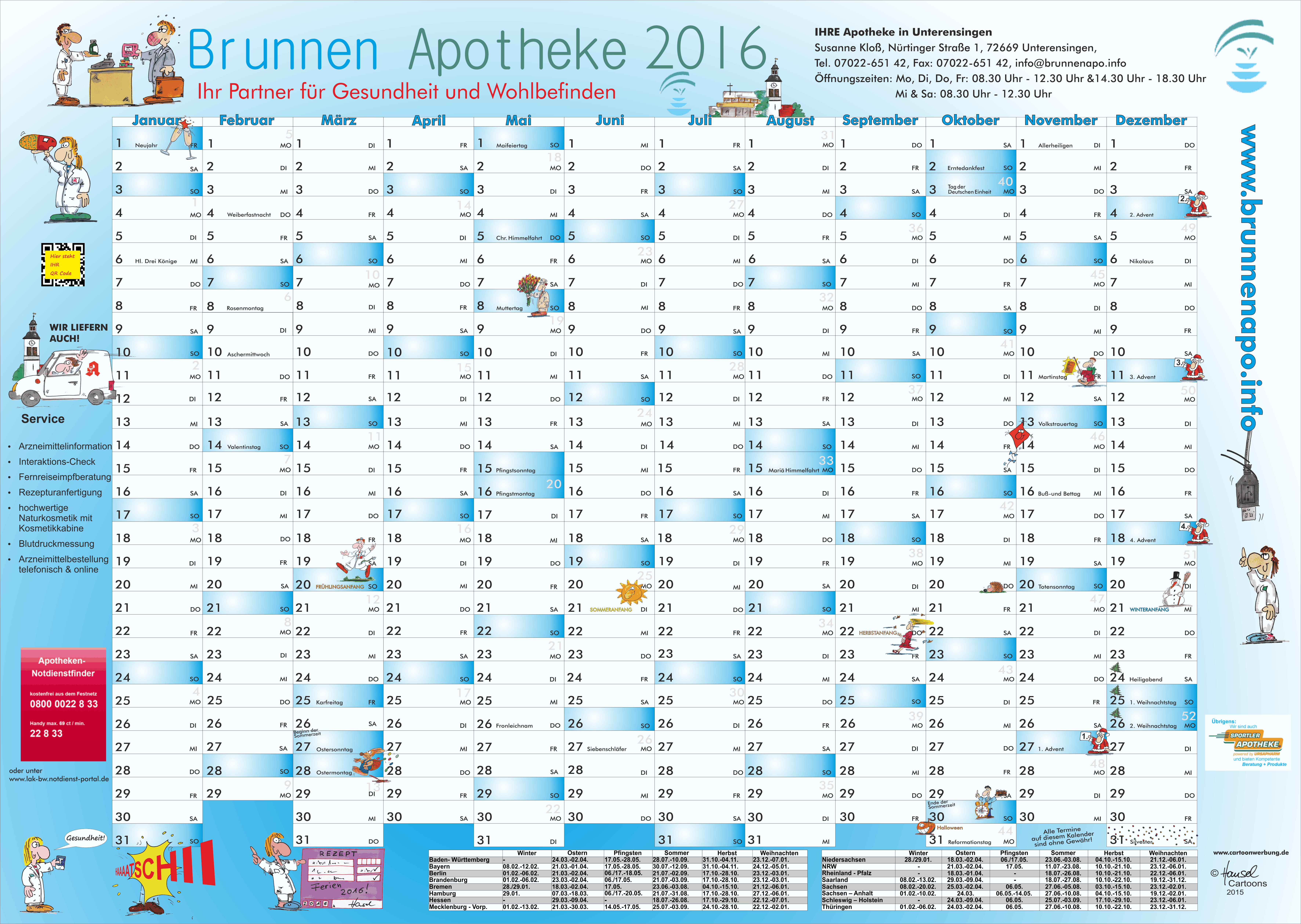 Posterkalender Apotheke
