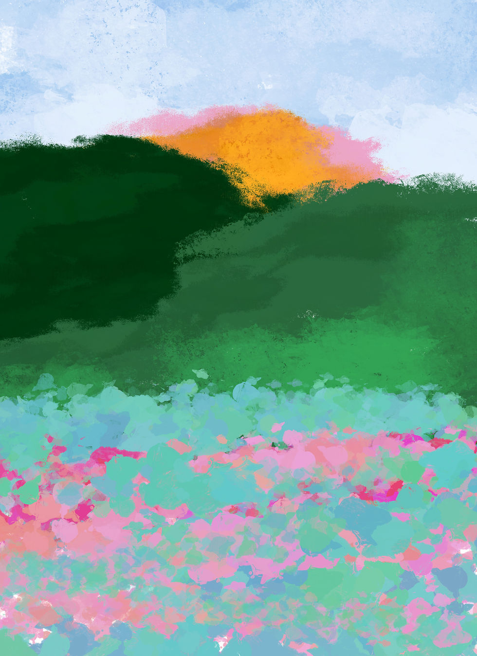 hand-painted-acrylic-abstract-colorful-scenery-cute-landscape-printable-canvas-art-sun-sun