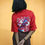 Thumbnail: CHERRY RED DESIGNED COTTON T-SHIRT
