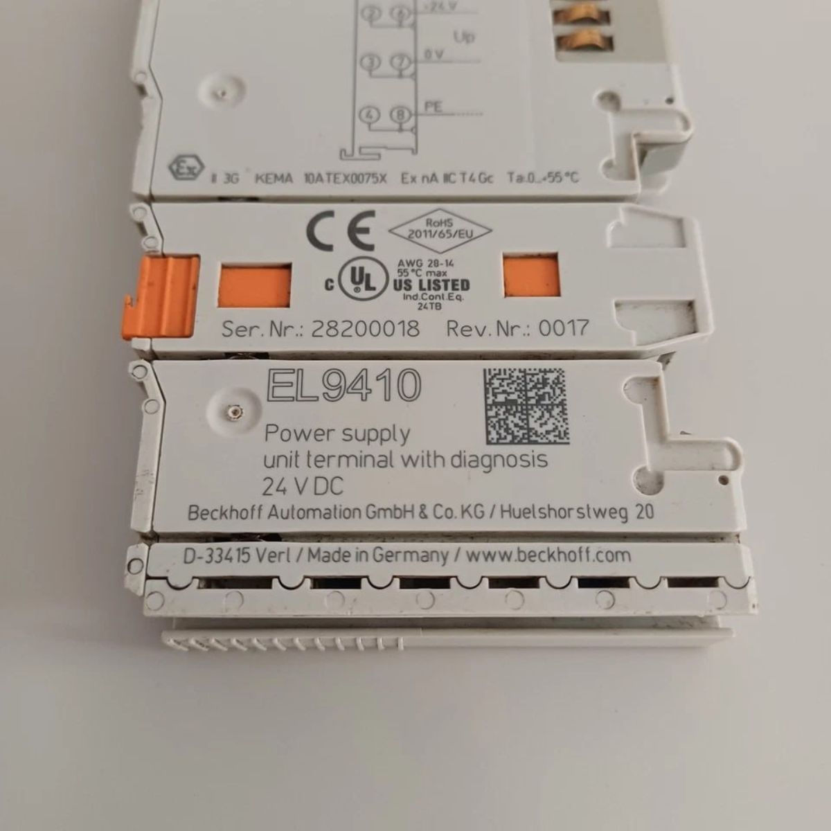 BECKHOFF EL9410 EL 9410 24V DC Power Supply Terminal w Diagnostics PLC Module