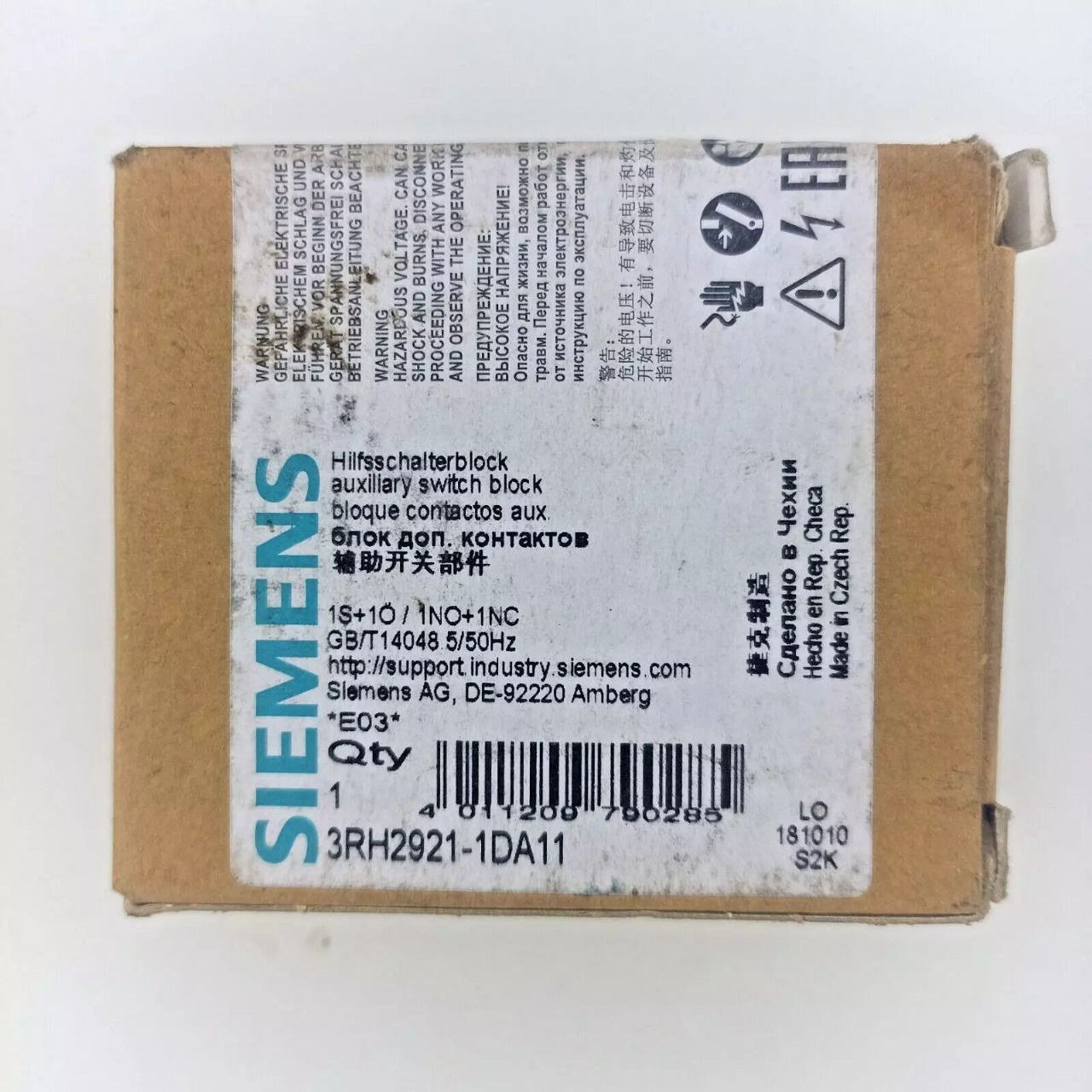 3PCS 3RH2921-1DA11 Siemens Auxiliary Contact Block