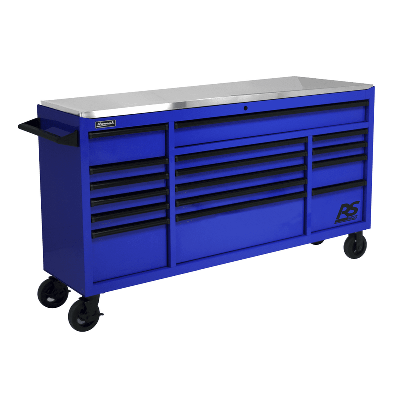 Homak | 72" RS Pro Series 16 Drawer Roller Cabinet with Stainless Steel Top
