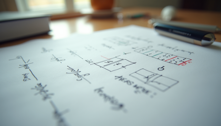 Υψηλή γωνία λήψης από χαρτί με σημειώσεις και αριθμούς πιθανότητας