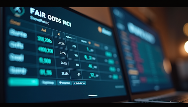 Μεσαία λήψη οθόνης με σύγκριση Fair Odds και Bookmaker Odds σε πίνακα