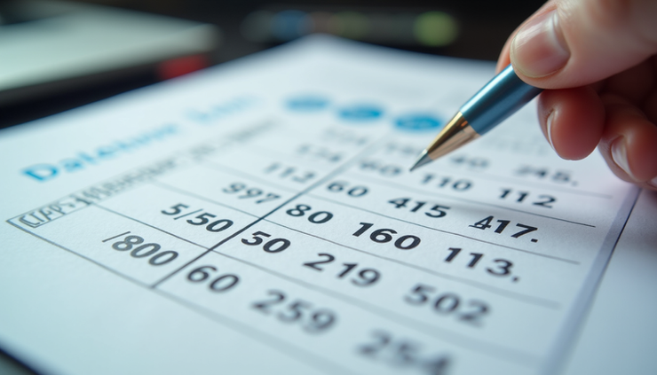 Κοντινή λήψη χαρτιού με σημειώσεις και αριθμούς αποδόσεων