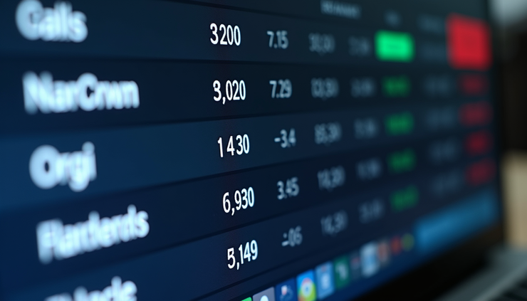 Κοντινή λήψη πίνακα με αποδόσεις στοιχημάτων σε οθόνη υπολογιστή