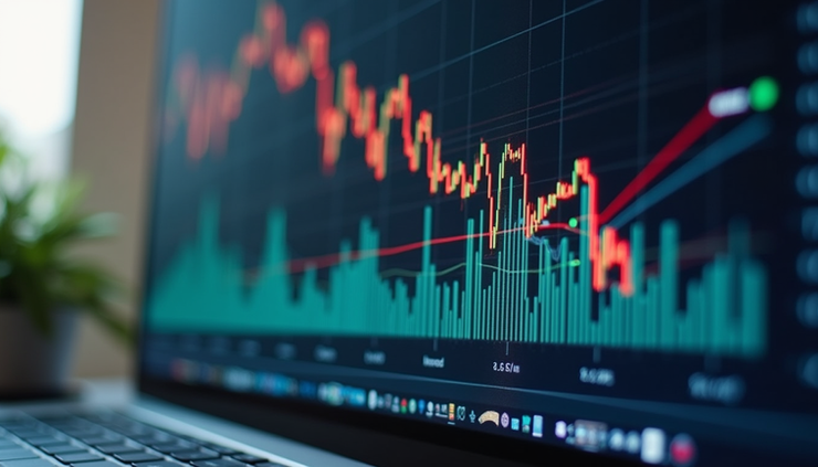 Μεσαία άποψη γραφήματος απόδοσης επένδυσης σε υπολογιστή