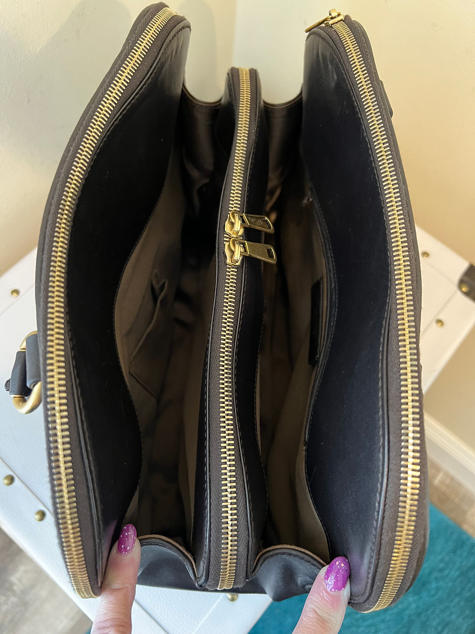 Thumbnail: Yves Saint Laurent Dark Brown Leather Satchel