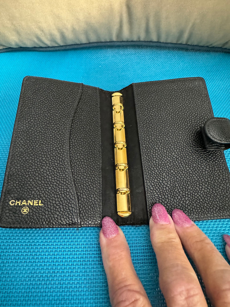 Thumbnail: Chanel Black Pebble Leather Agenda PM