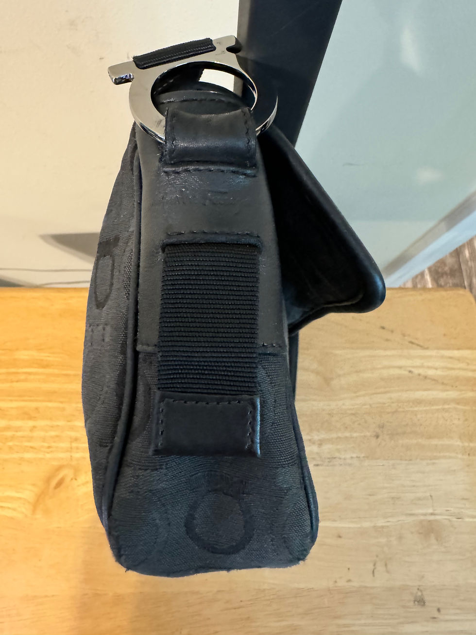 Thumbnail: Salvatore Ferragamo Logo Canvas Shoulder Bag