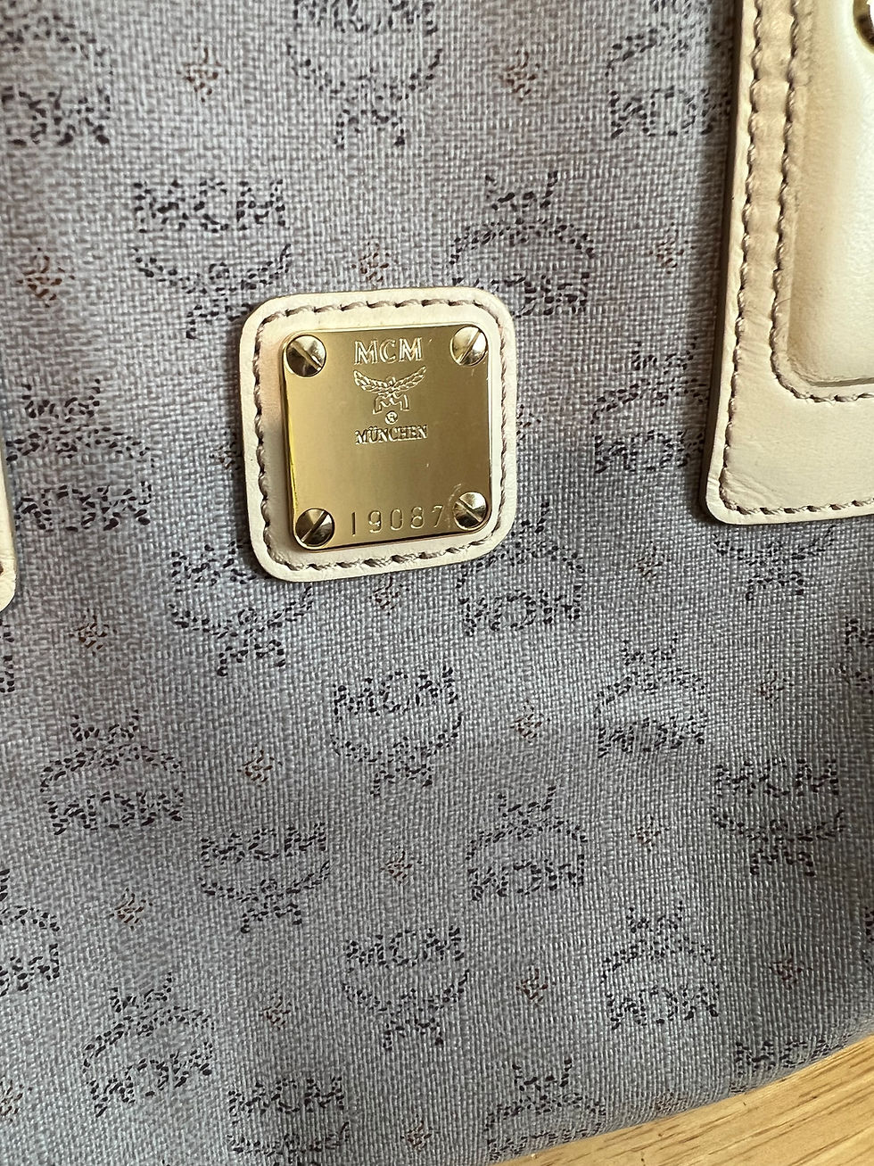 Thumbnail: MCM Canvas Distressed Logo Print Handbag