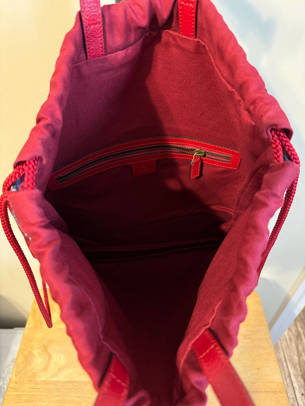 Thumbnail: Gucci Sylvia Canvas Drawstring Backpack