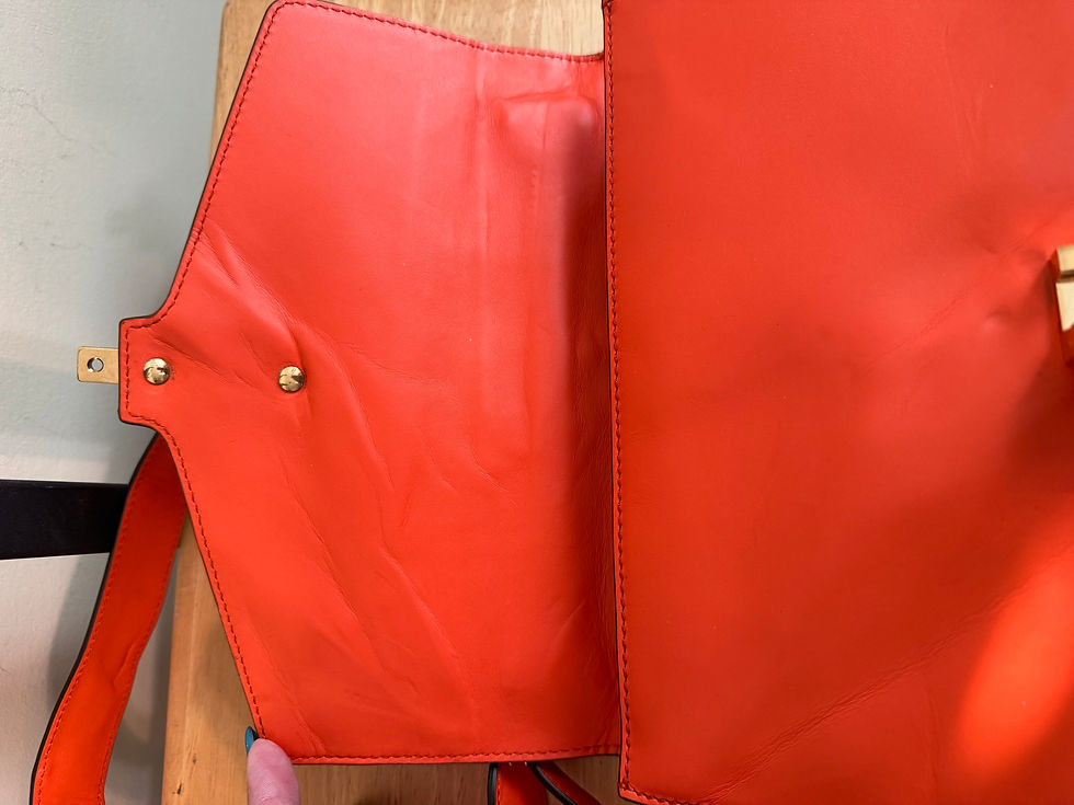 Thumbnail: Gucci Slvie Orange Leather Shoulder Bag