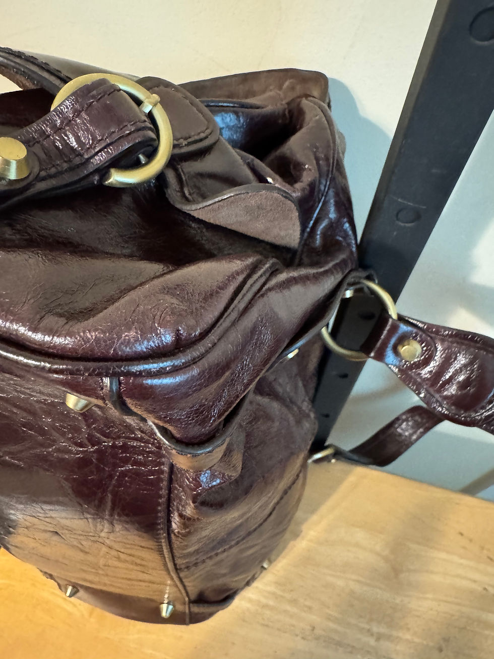 Thumbnail: Balenciago Brown Dstressed Leather Satchel