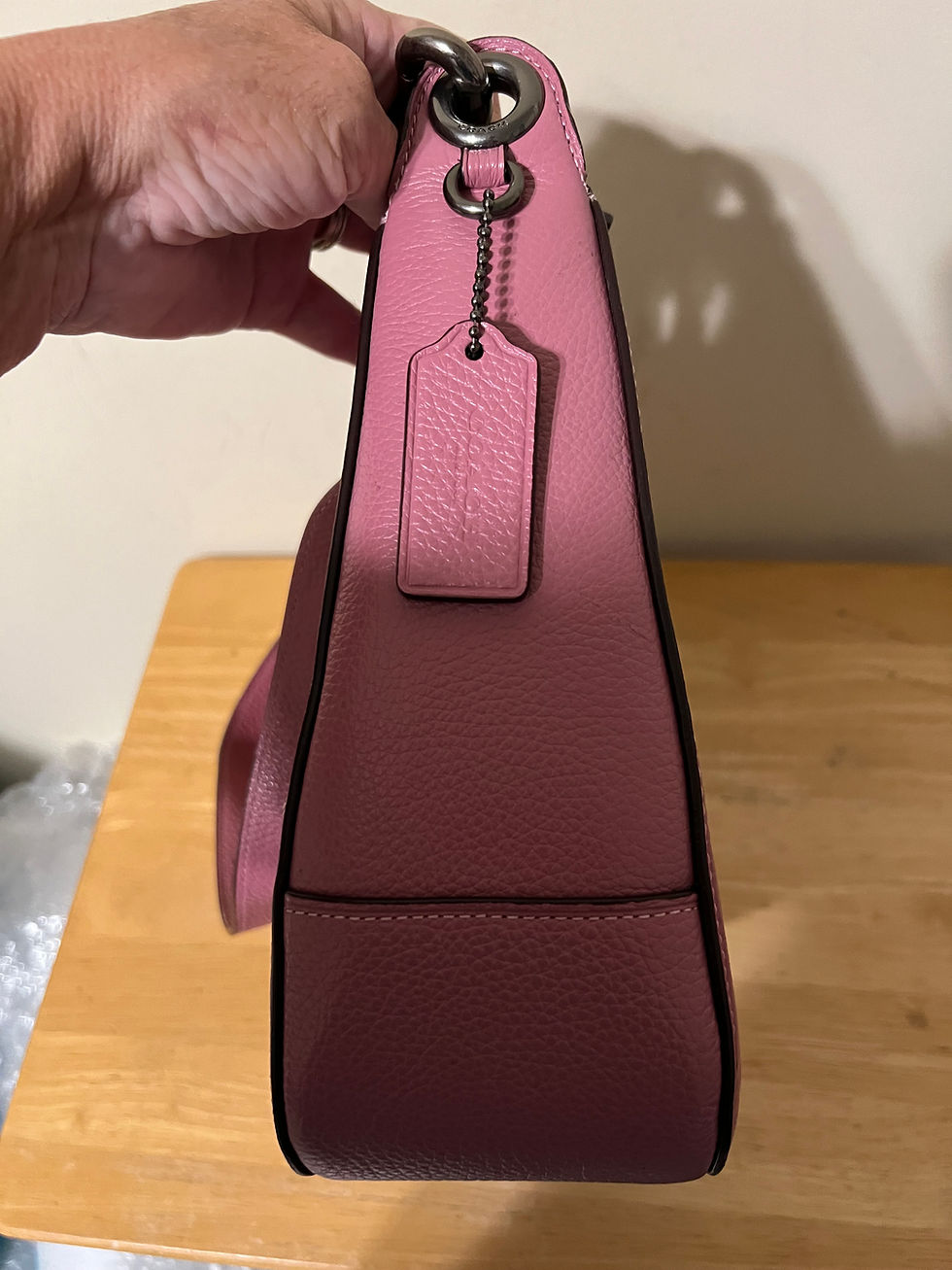 Thumbnail: Coach Pink Pepple Leather Satchel