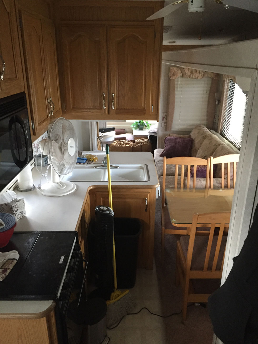 Before - Kitchen, Living & Dining Areas