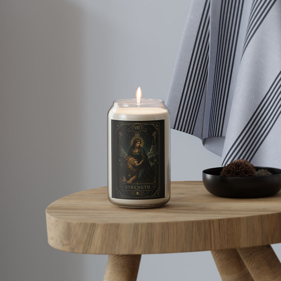 Thumbnail: 'Strength' Tarot Soy Candle — 13.75oz Scented Candle with Mystical Arcana Label