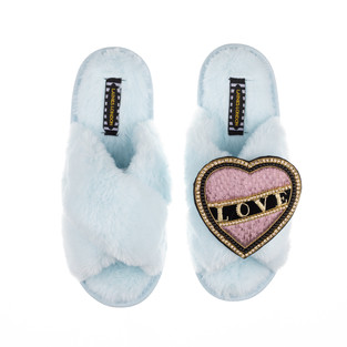 Deluxe Artisan Black Love Heart on Classic Slippers