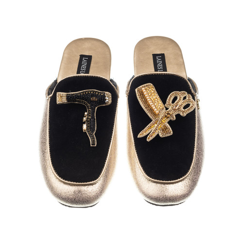 Classic Mules With Hairdresser Brooches | Laines London